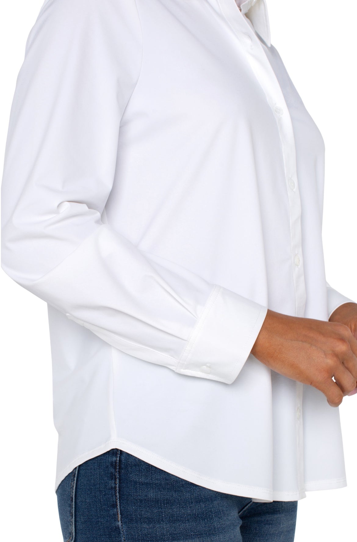 Liverpool L/S Button Front Shirt White