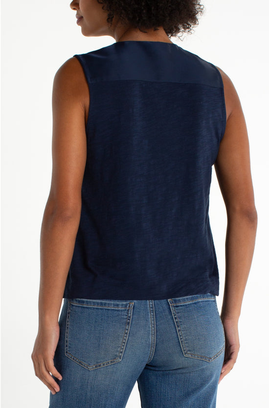Liverpool Sleeveless V Neck Navy Layering Shell