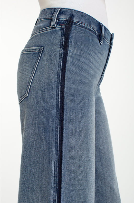 Liverpool Wide Leg with Navy Detail Hem/Leg Denim 30" Inseam