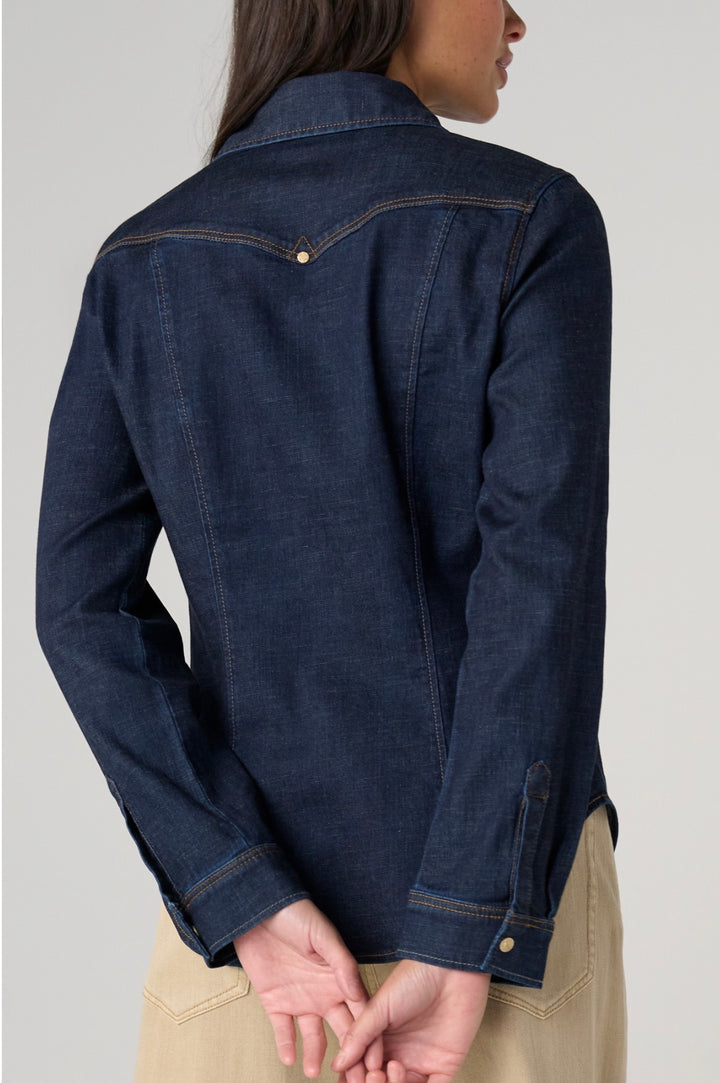 Liverpool Western Slim Shirt Dark Blue