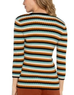 LP Multi Stripe Ocean V Neck Sweater