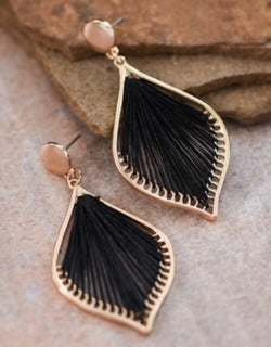 MIA BLACK DROP STRING EARRING