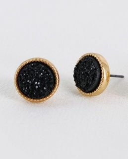 MIA DRUZY BLACK POST EARRINGS