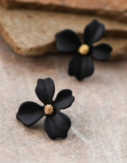 MIA BLACK FLOWER EARRINGS