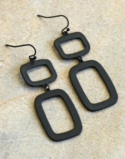 MIA BLACK GEO DROP EARRINGS