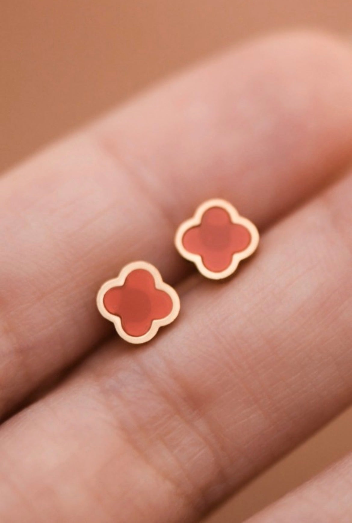 MIA Dainty Red 18k Gold Plated Stainless Steel Studs