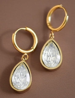 MIA CZ CLEAR DROP EARRING