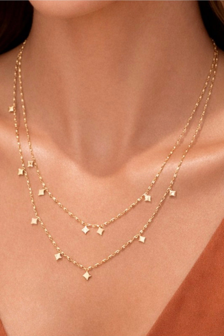 MIA 18k Gold Waterproof Stainless Steel Mini Star Multi Layered Necklace