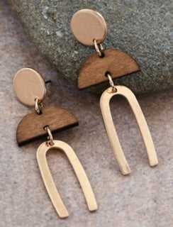 MIA GOLD WOOD EARRINGS