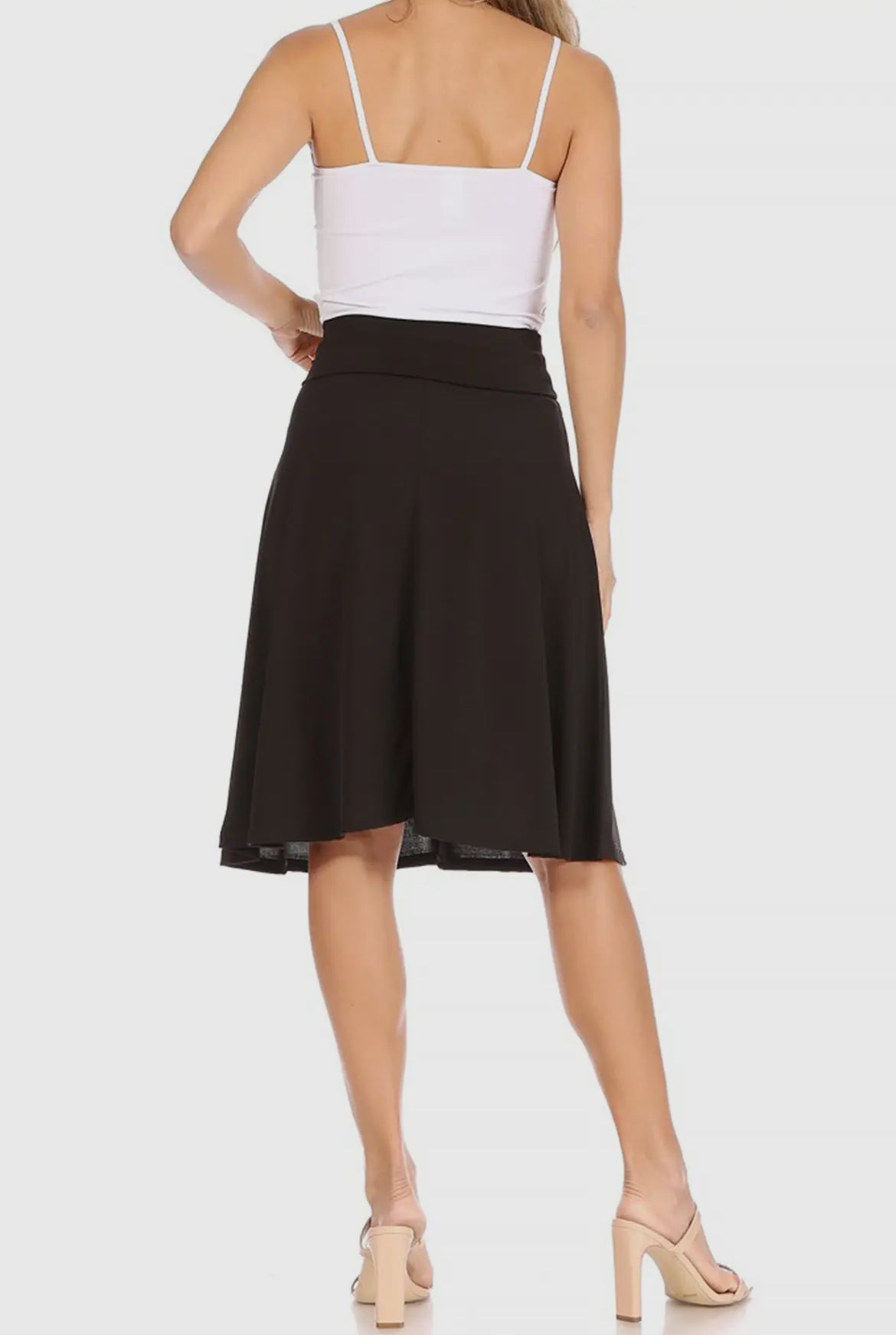 MOA A LINE SKIRT ELASTIC WAIST BLACK