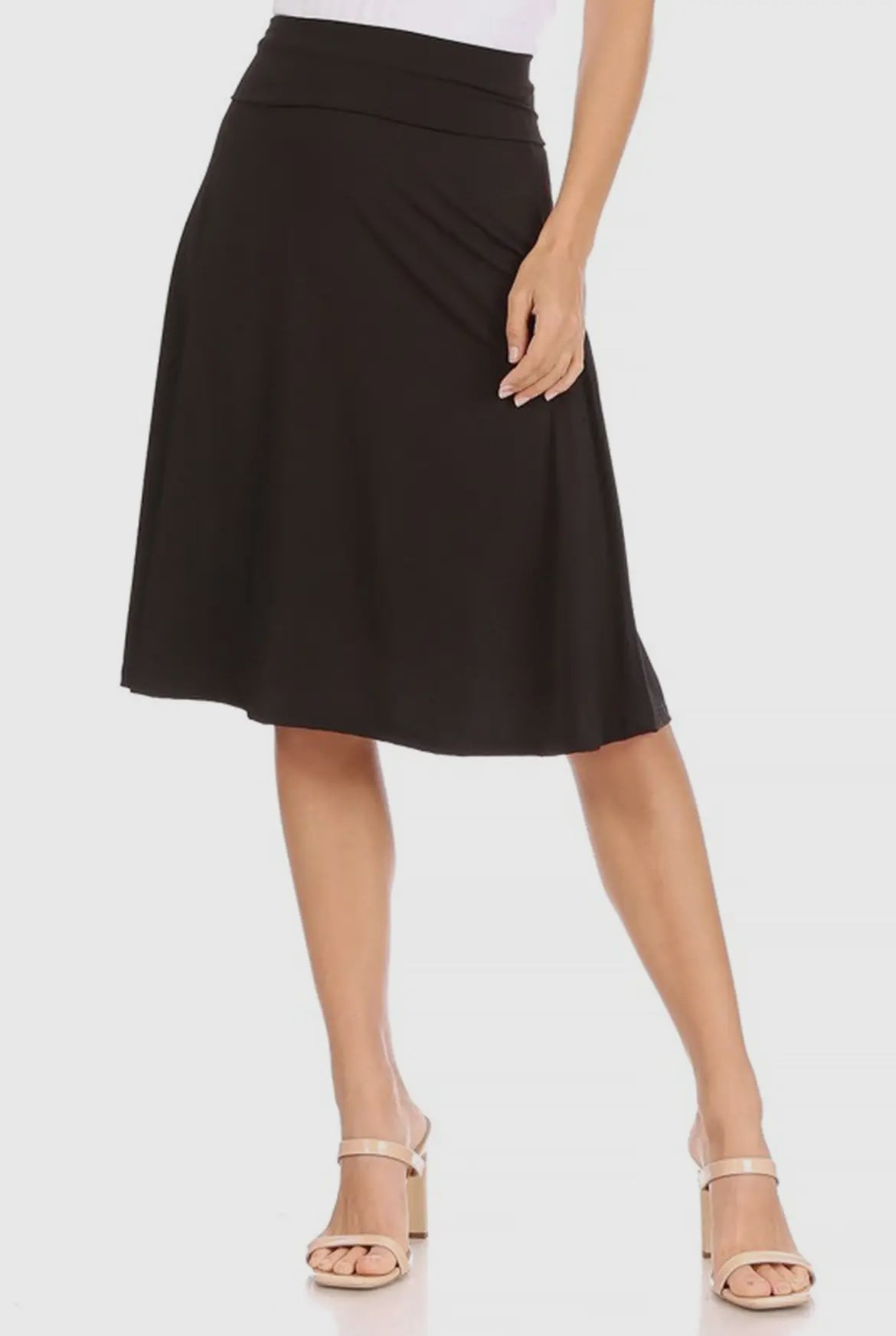MOA A LINE SKIRT ELASTIC WAIST BLACK