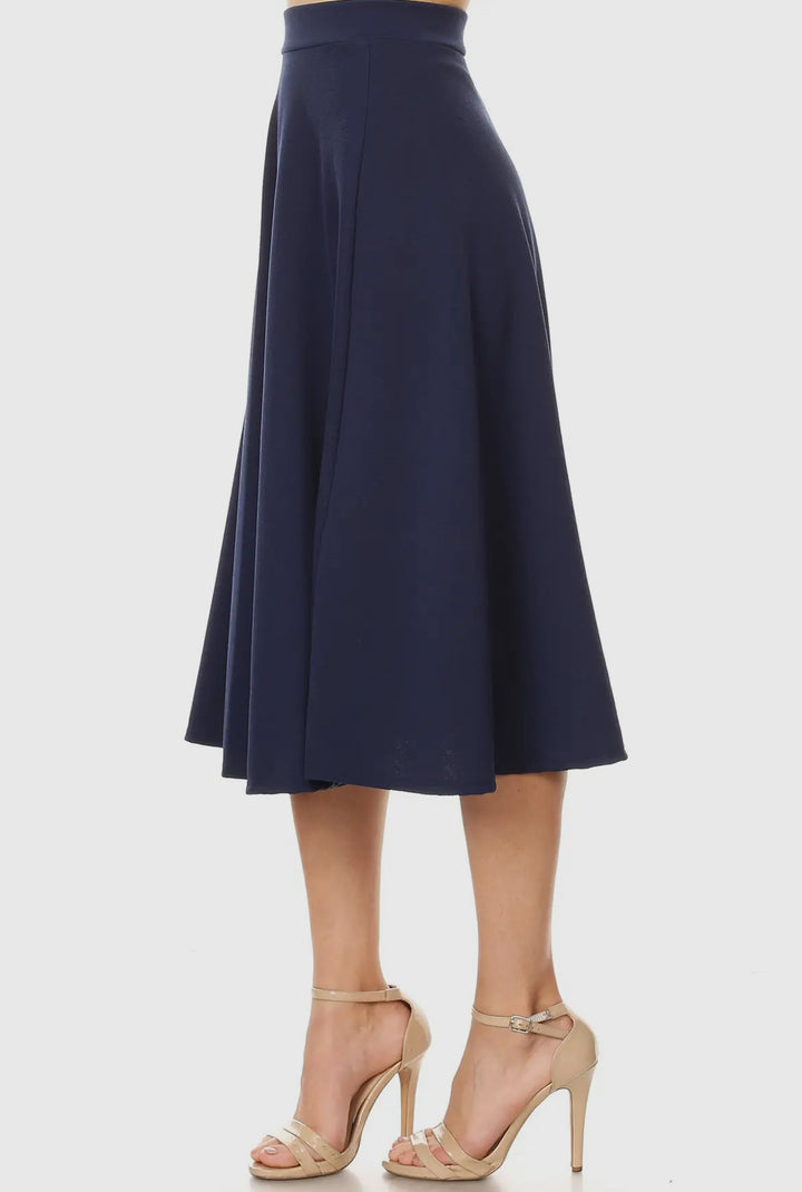 MOA A LINE SKIRT WITH ELASTIC WAIST NAVY