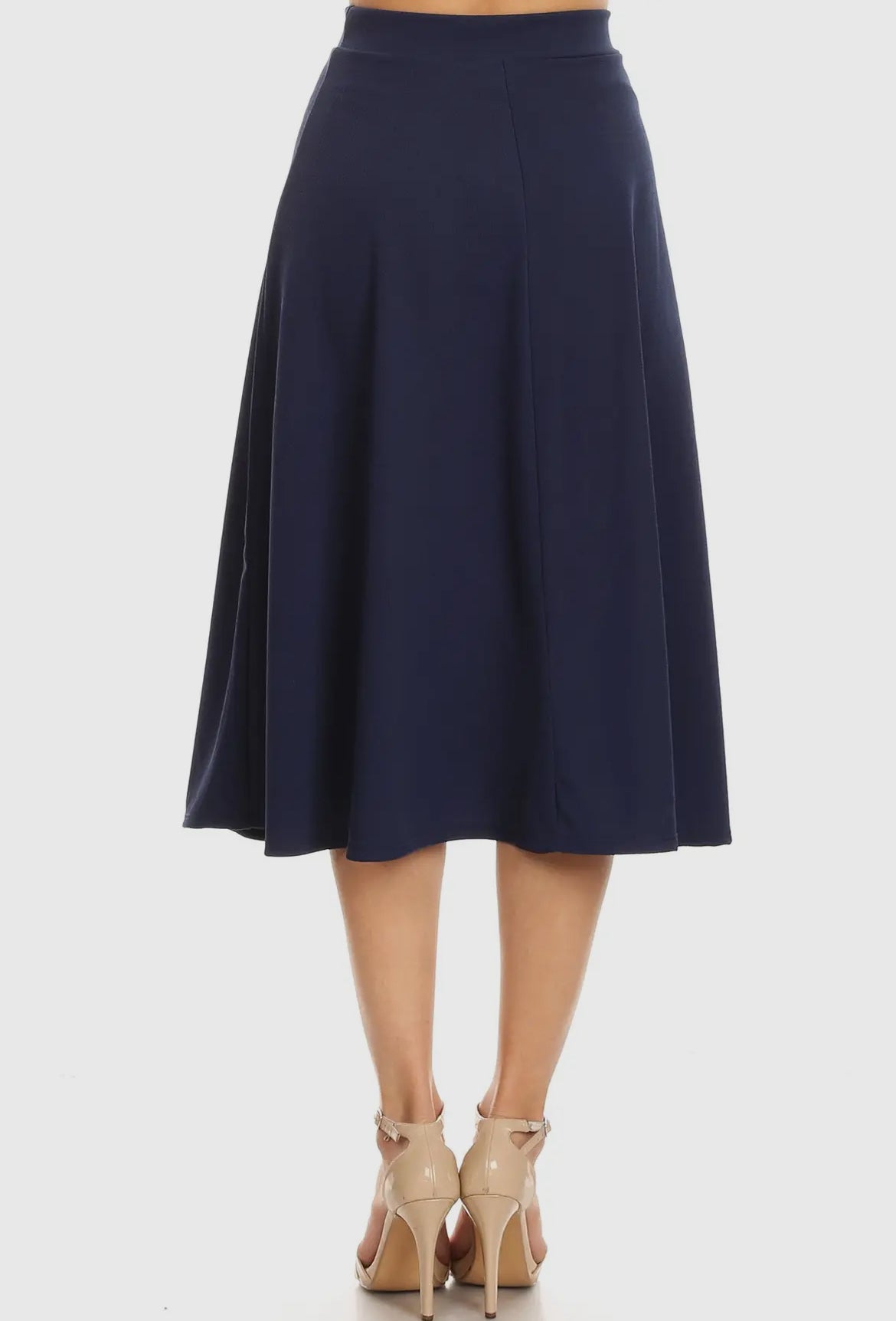 MOA A LINE SKIRT WITH ELASTIC WAIST NAVY