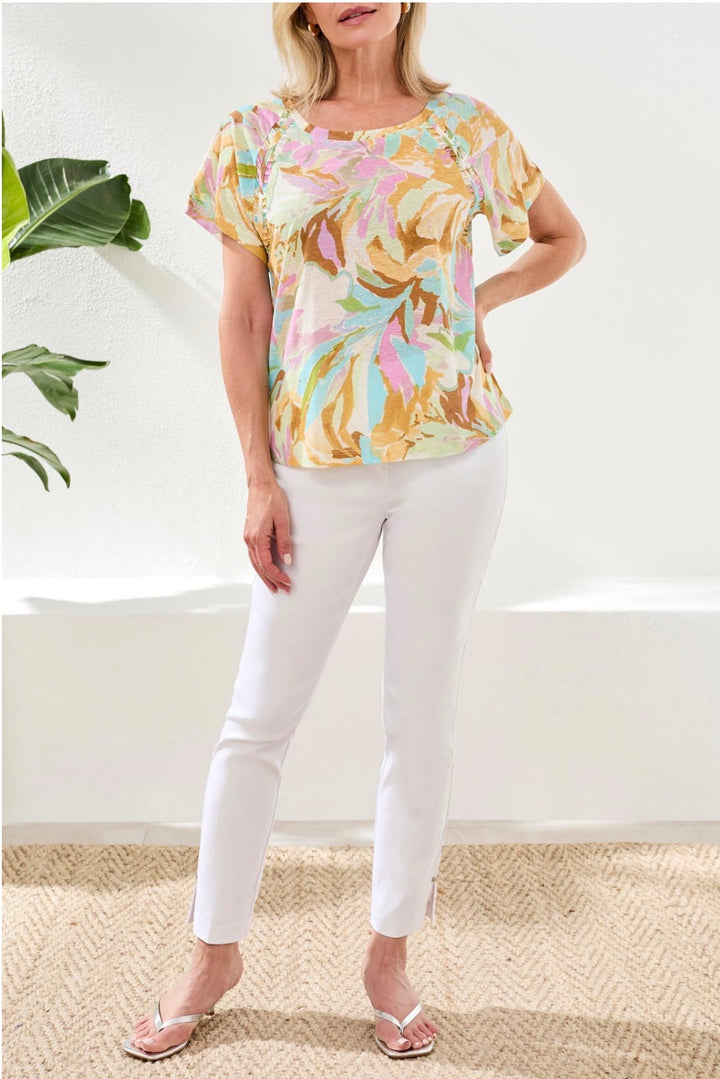 Tribal Short Sleeve Spring Print Top