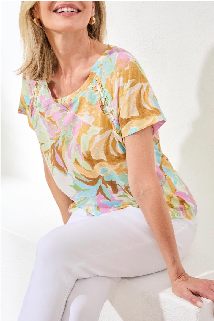 Tribal Short Sleeve Spring Print Top