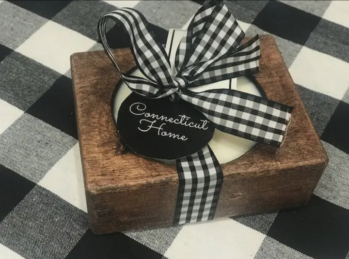 PR Cheese Mold Soy Candle Connecticut Home Aged Wood/Nutmeg