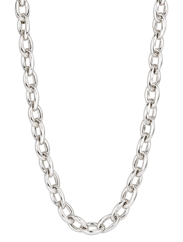 URBAN Shiny Link Necklace with Earrings SILVER