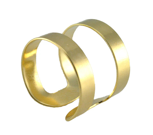 SAI BRAZIL Adjustable 18K Gold Plated Wide Ring