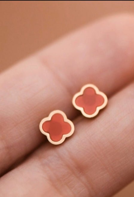 MIA Dainty Red 18k Gold Plated Stainless Steel Studs