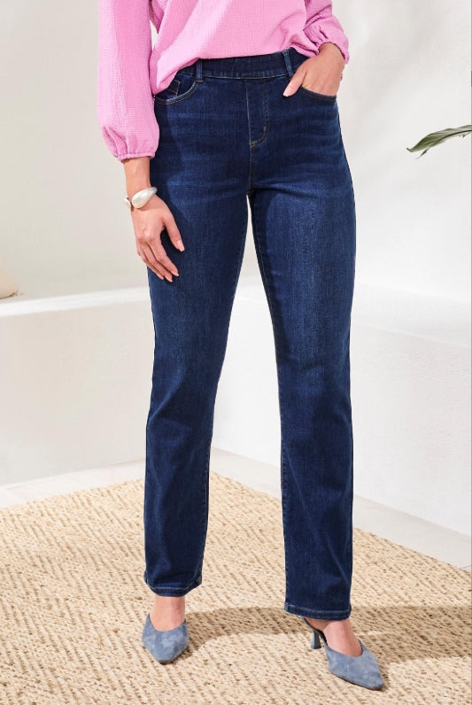 Tribal Boundless Stretch Denim Pull-On Straight Leg Jeans 31" Inseam