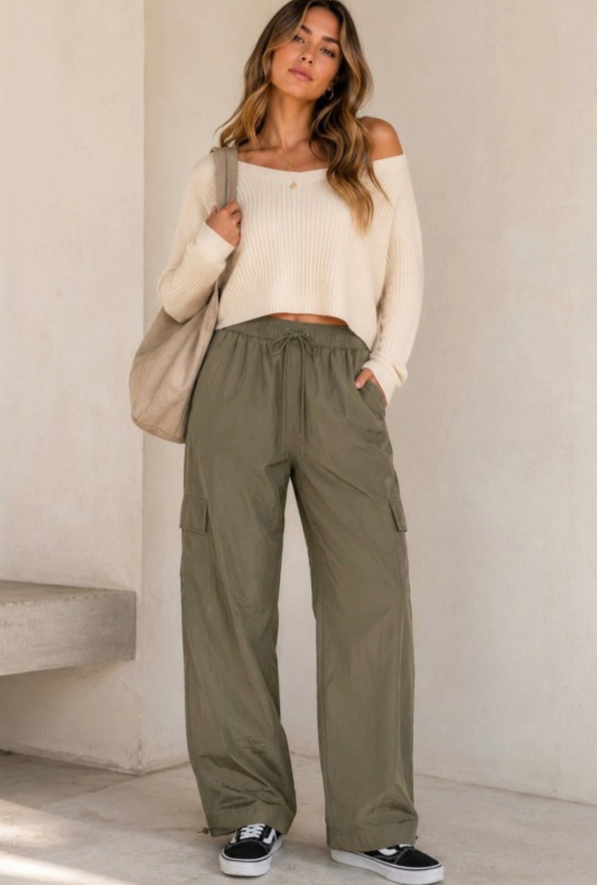 Timing Windbreaker Cargo Pants Olive Green