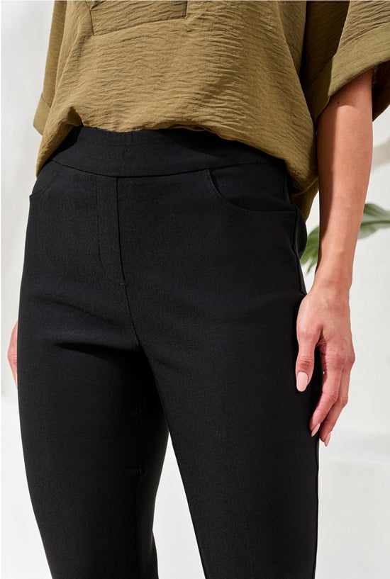 Tribal Pull On Ankle Black Pant
