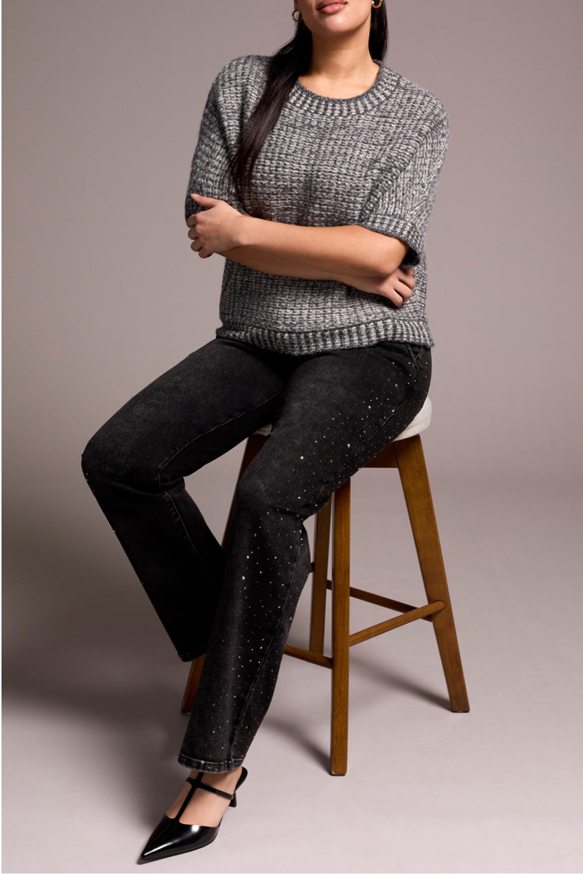 Tribal Black Rhinestone Jeans  31" Inseam