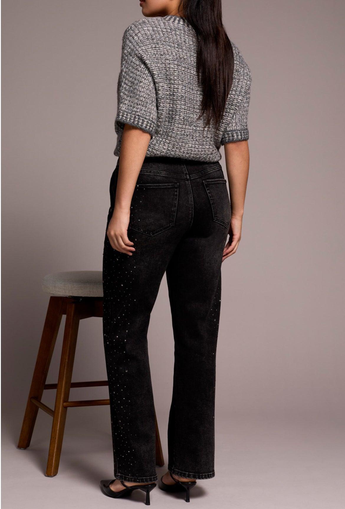 Tribal Black Rhinestone Jeans  31" Inseam