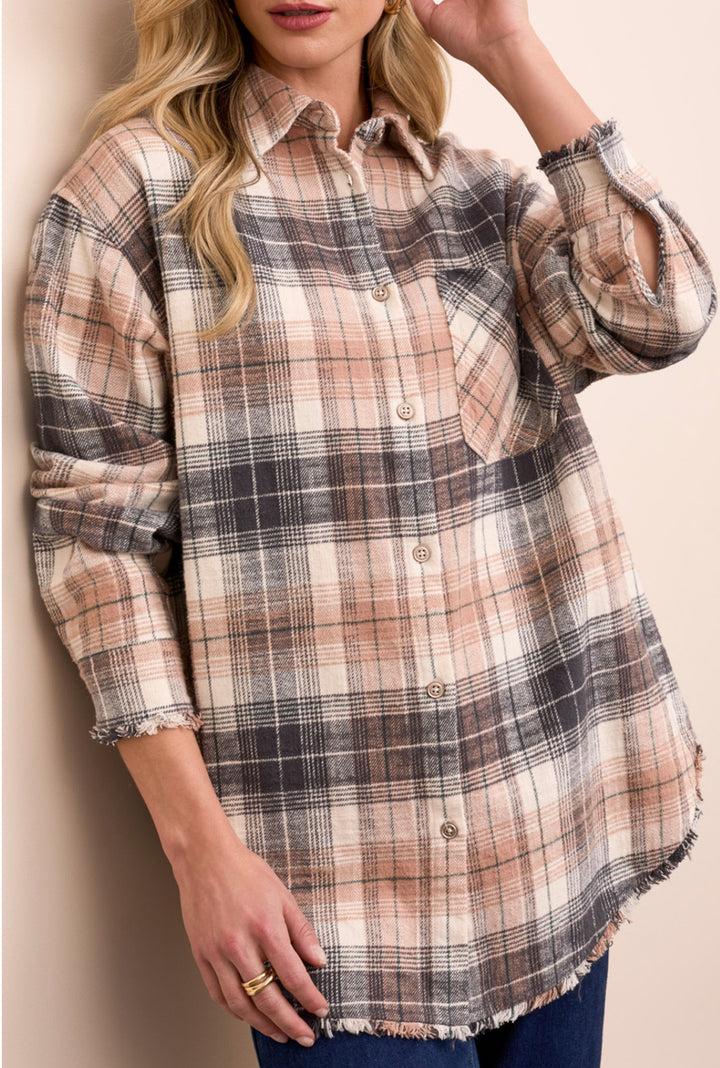 Tribal Plaid Shirt w/Fringe Hem Nordicstone Shades