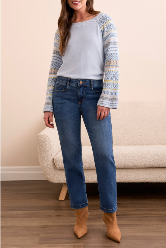 Tribal Audrey Hugging Straight Crop Jeans Darknight Blue
