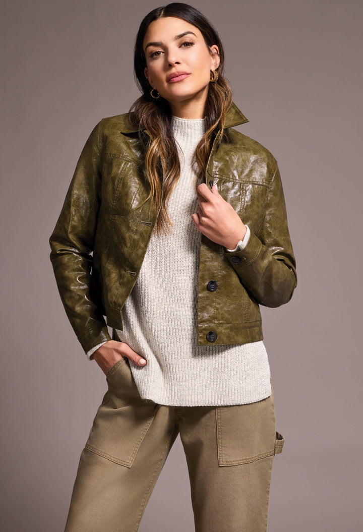 Tribal Button Front Jacket Olive Leaf