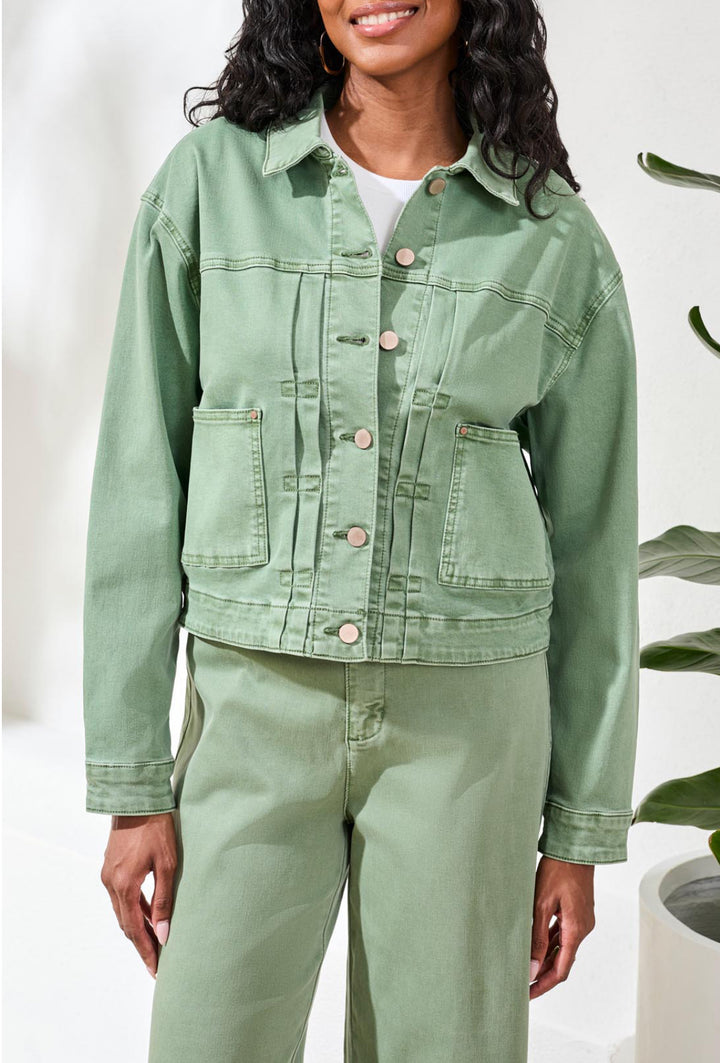 Tribal Classic Denim Jacket Moss