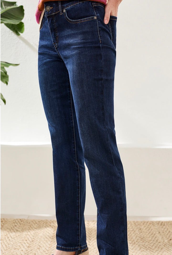 Tribal Petite Year Round Basics Sophia Curvy Straight Leg Jeans Deep Ocean 30" Inseam