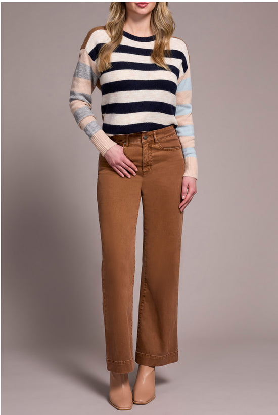 Tribal Comfort Stretch Fly Front Wide Leg Pants