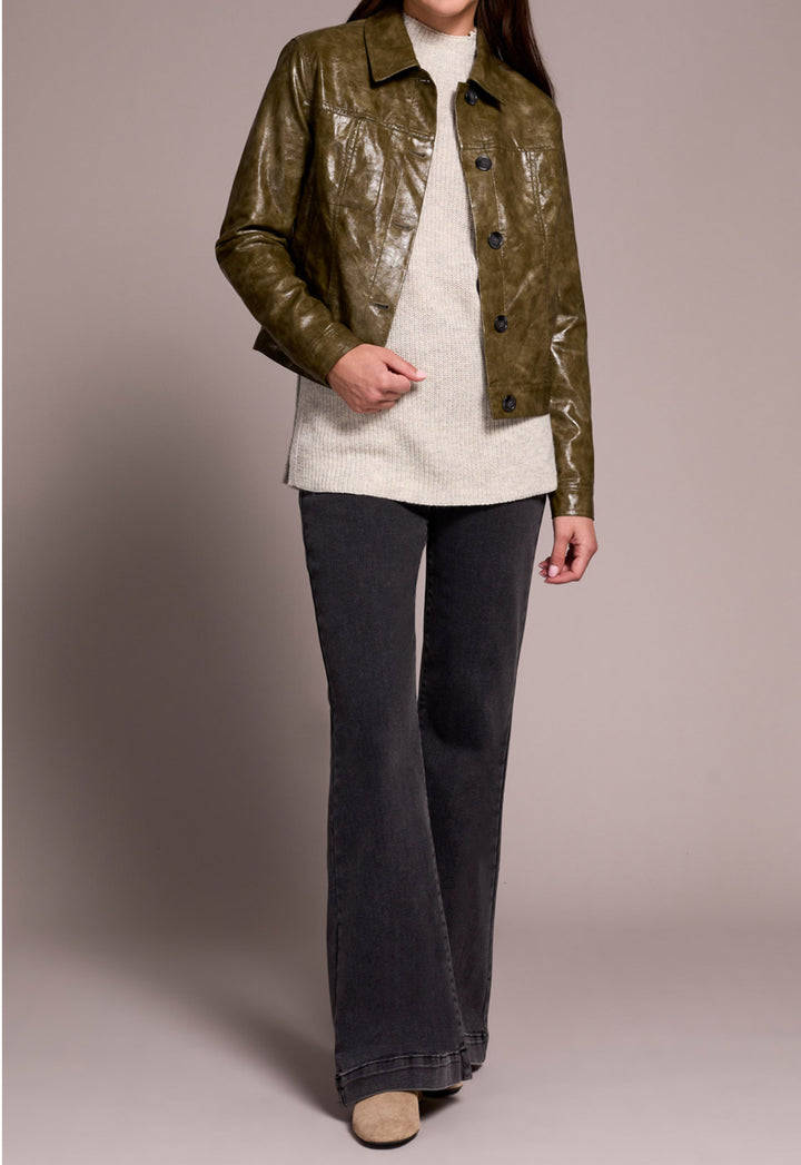 Tribal Button Front Jacket Olive Leaf