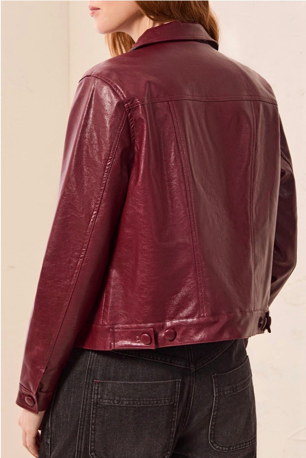 Tribal Button Front Jacket Cherry Lacquer