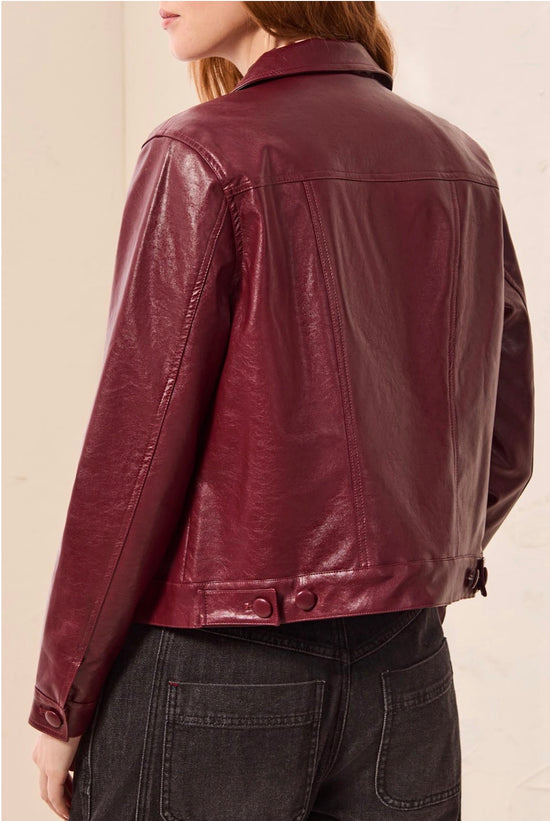 Tribal Button Front Jacket Cherry Lacquer