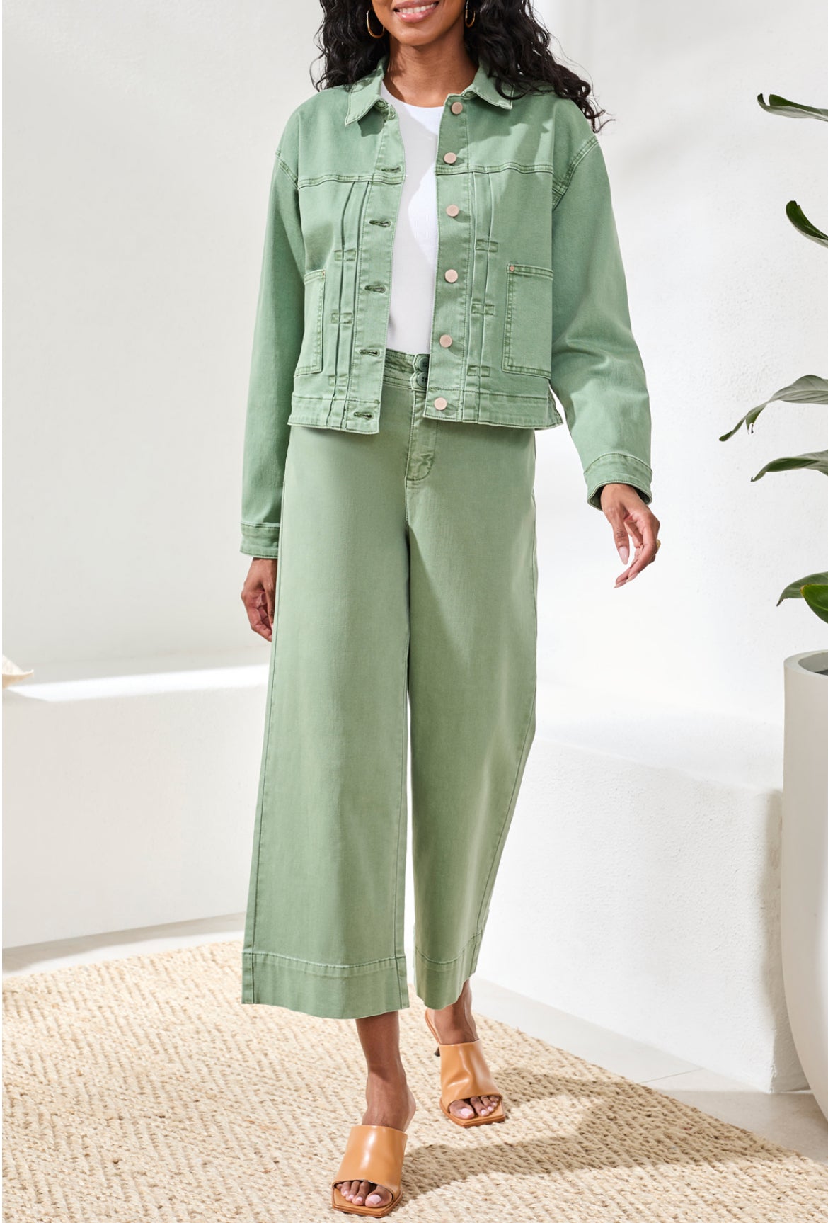 Tribal Classic Denim Jacket Moss