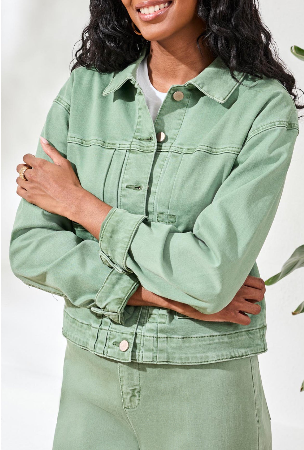 Tribal Classic Denim Jacket Moss
