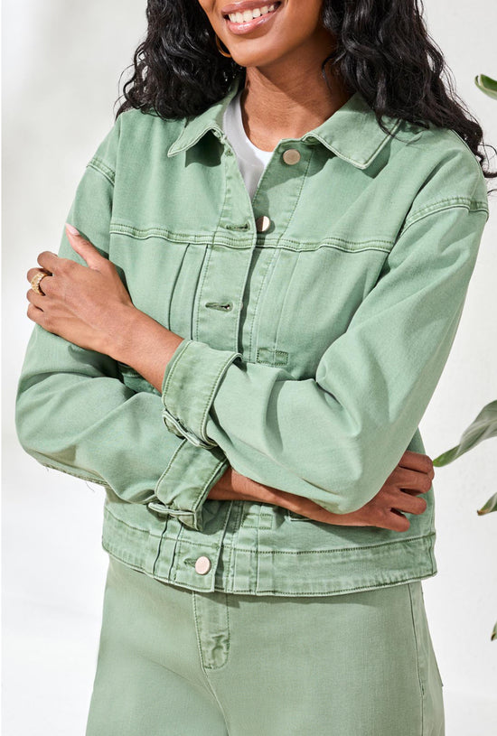 Tribal Classic Denim Jacket Moss
