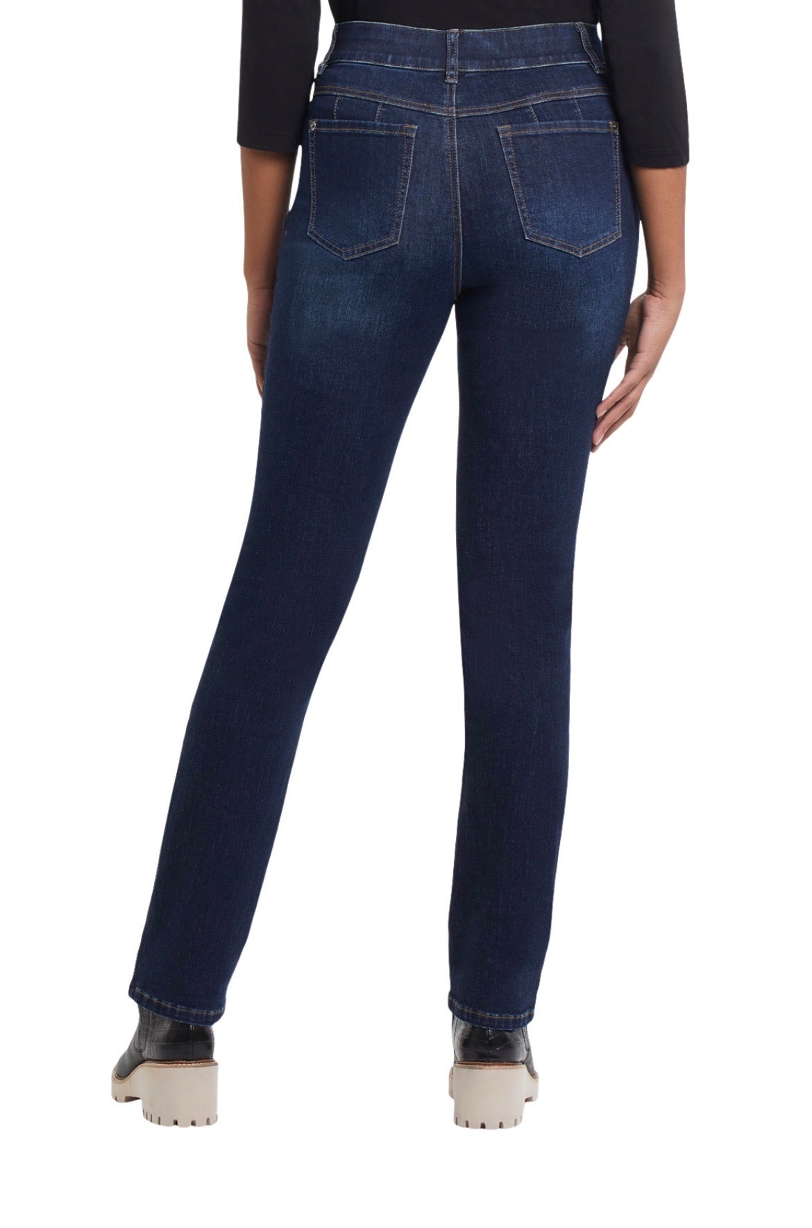 Tribal Petite Year Round Basics Sophia Curvy Straight Leg Jeans Deep Ocean 30" Inseam