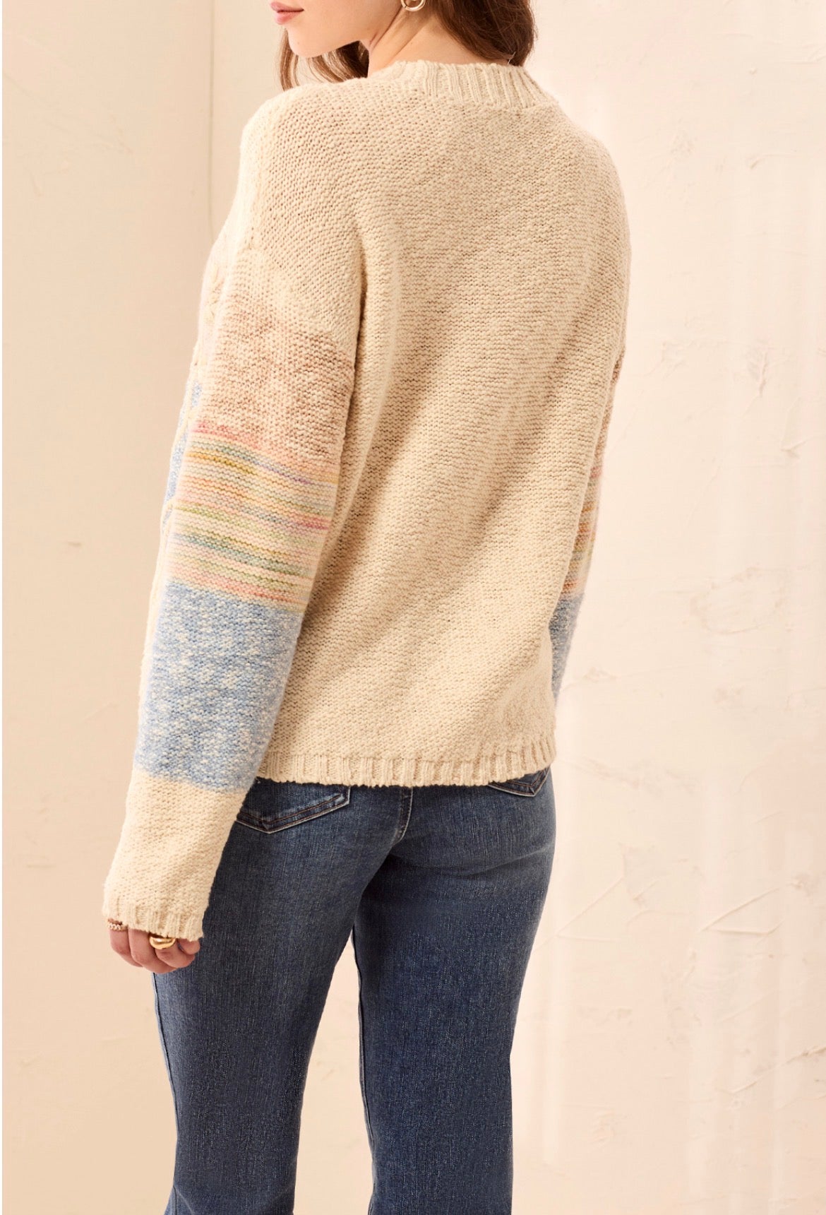 Tribal Long Sleeve Crew Neck Sweater Embroidery AZUE