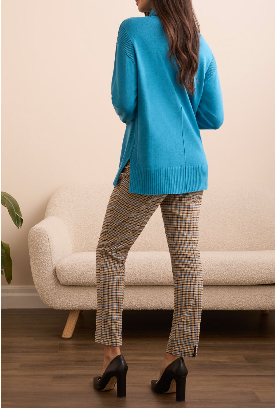 Tribal L/S Long Turtleneck Sweater Turquoise