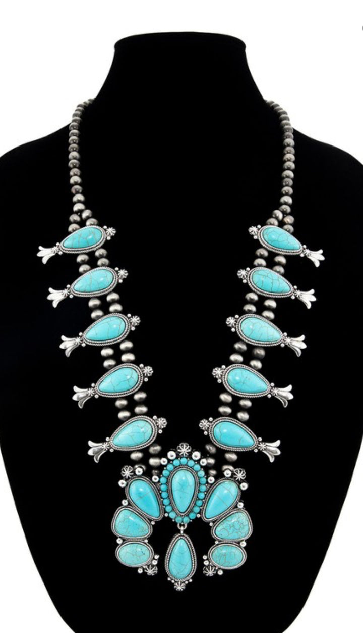 URBAN Navajo Squash Turquoise Necklace/Earrings