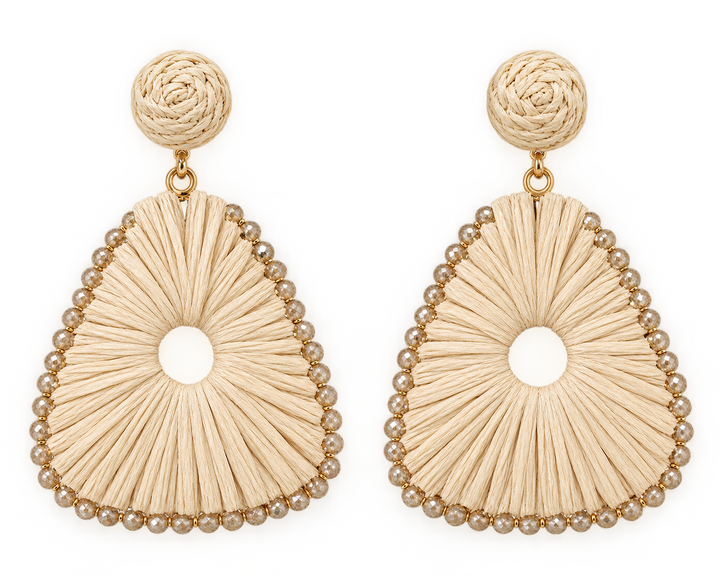 MER Raffia Tri Dangle Earrings Nat10319