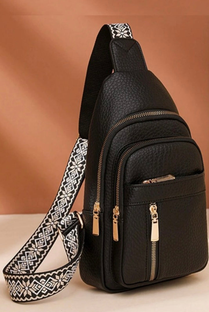 ZEN Vegan Leather Crossbody Sling Chest Pack Bag