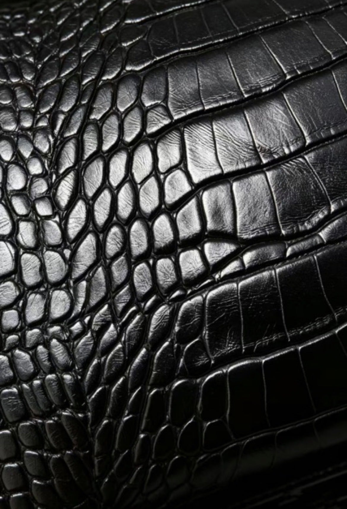 ZEN Crocodile Pattern Clutch Shoulder Purse Black