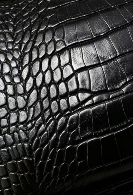 ZEN Crocodile Pattern Clutch Shoulder Purse Black