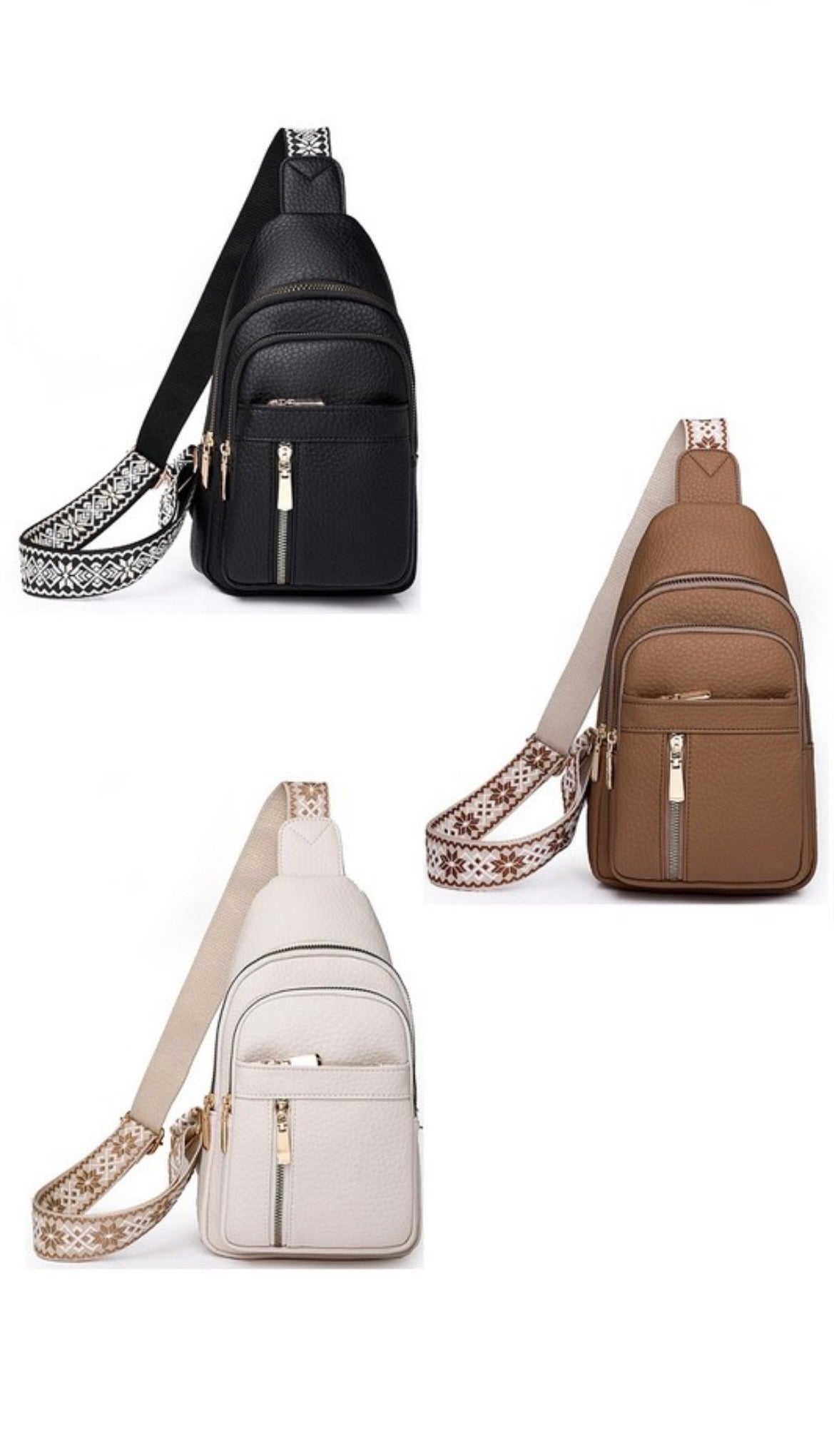 ZEN Vegan Leather Crossbody Sling Chest Pack Bag