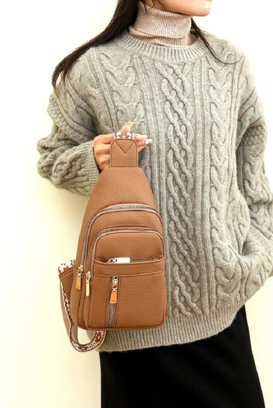 ZEN Vegan Leather Crossbody Sling Chest Pack Bag